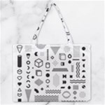 Pattern Hipster Abstract Form Geometric Line Variety Shapes Polkadots Fashion Style Seamless Zipper Medium Tote Bag