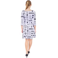 Quarter Sleeve Front Wrap Dress 
