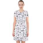 Pattern Hipster Abstract Form Geometric Line Variety Shapes Polkadots Fashion Style Seamless Adorable in Chiffon Dress