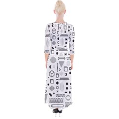 Quarter Sleeve Wrap Maxi Dress 