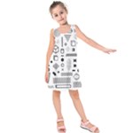 Pattern Hipster Abstract Form Geometric Line Variety Shapes Polkadots Fashion Style Seamless Kids  Sleeveless Dress