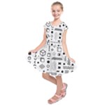 Pattern Hipster Abstract Form Geometric Line Variety Shapes Polkadots Fashion Style Seamless Kids  Short Sleeve Dress