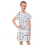 Pattern Hipster Abstract Form Geometric Line Variety Shapes Polkadots Fashion Style Seamless Kids  Drop Waist Dress