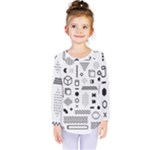 Pattern Hipster Abstract Form Geometric Line Variety Shapes Polkadots Fashion Style Seamless Kids  Long Sleeve T-Shirt