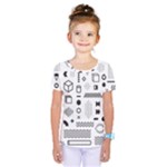 Pattern Hipster Abstract Form Geometric Line Variety Shapes Polkadots Fashion Style Seamless Kids  One Piece T-Shirt