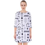 Pattern Hipster Abstract Form Geometric Line Variety Shapes Polkadots Fashion Style Seamless Smock Dress