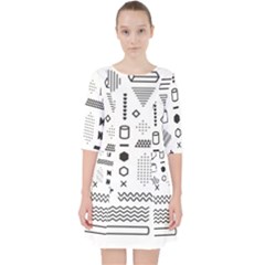 Quarter Sleeve Pocket Dress 
