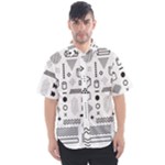 Pattern Hipster Abstract Form Geometric Line Variety Shapes Polkadots Fashion Style Seamless Men s Short Sleeve Shirt