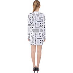 V-neck Bodycon Long Sleeve Dress 