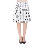 Pattern Hipster Abstract Form Geometric Line Variety Shapes Polkadots Fashion Style Seamless Velvet High Waist Skirt