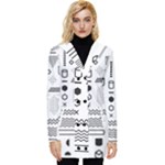 Pattern Hipster Abstract Form Geometric Line Variety Shapes Polkadots Fashion Style Seamless Button Up Hooded Coat 