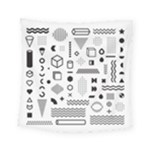 Pattern Hipster Abstract Form Geometric Line Variety Shapes Polkadots Fashion Style Seamless Square Tapestry (Small)
