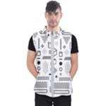 Pattern Hipster Abstract Form Geometric Line Variety Shapes Polkadots Fashion Style Seamless Men s Puffer Vest