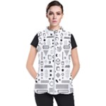Pattern Hipster Abstract Form Geometric Line Variety Shapes Polkadots Fashion Style Seamless Women s Puffer Vest