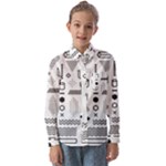 Pattern Hipster Abstract Form Geometric Line Variety Shapes Polkadots Fashion Style Seamless Kids  Long Sleeve Shirt