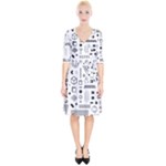 Pattern Hipster Abstract Form Geometric Line Variety Shapes Polkadots Fashion Style Seamless Wrap Up Cocktail Dress
