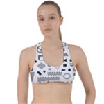 Pattern Hipster Abstract Form Geometric Line Variety Shapes Polkadots Fashion Style Seamless Criss Cross Racerback Sports Bra