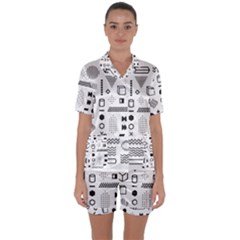Satin Short Sleeve Pajamas Set 