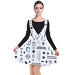 Pattern Hipster Abstract Form Geometric Line Variety Shapes Polkadots Fashion Style Seamless Plunge Pinafore Dress