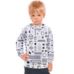 Pattern Hipster Abstract Form Geometric Line Variety Shapes Polkadots Fashion Style Seamless Kids  Hooded Pullover