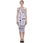 Pattern Hipster Abstract Form Geometric Line Variety Shapes Polkadots Fashion Style Seamless Sleeveless Pencil Dress