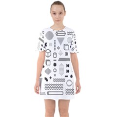 Sixties Short Sleeve Mini Dress 