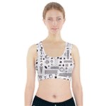 Pattern Hipster Abstract Form Geometric Line Variety Shapes Polkadots Fashion Style Seamless Sports Bra With Pocket