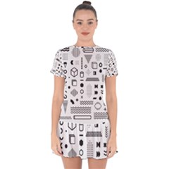 Drop Hem Mini Chiffon Dress 