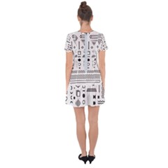Drop Hem Mini Chiffon Dress 