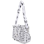 Pattern Hipster Abstract Form Geometric Line Variety Shapes Polkadots Fashion Style Seamless Rope Handles Shoulder Strap Bag
