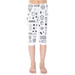 Pattern Hipster Abstract Form Geometric Line Variety Shapes Polkadots Fashion Style Seamless Kids  Capri Leggings 
