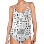 Pattern Hipster Abstract Form Geometric Line Variety Shapes Polkadots Fashion Style Seamless Tankini Set