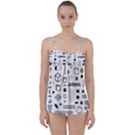 Pattern Hipster Abstract Form Geometric Line Variety Shapes Polkadots Fashion Style Seamless Babydoll Tankini Set