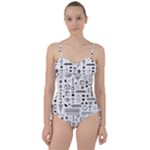 Pattern Hipster Abstract Form Geometric Line Variety Shapes Polkadots Fashion Style Seamless Sweetheart Tankini Set