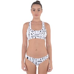 Pattern Hipster Abstract Form Geometric Line Variety Shapes Polkadots Fashion Style Seamless Cross Back Hipster Bikini Set from ArtsNow.com