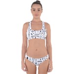 Pattern Hipster Abstract Form Geometric Line Variety Shapes Polkadots Fashion Style Seamless Cross Back Hipster Bikini Set