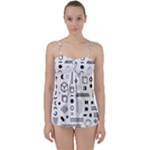 Pattern Hipster Abstract Form Geometric Line Variety Shapes Polkadots Fashion Style Seamless Babydoll Tankini Top