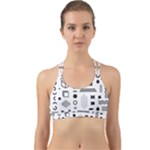 Pattern Hipster Abstract Form Geometric Line Variety Shapes Polkadots Fashion Style Seamless Back Web Sports Bra