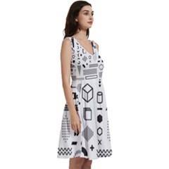Sleeveless V-Neck Skater Dress with Pockets 