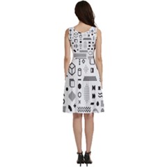 Sleeveless V-Neck Skater Dress with Pockets 