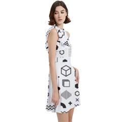 Cocktail Party Halter Sleeveless Dress With Pockets 