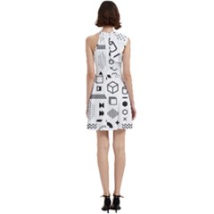 Cocktail Party Halter Sleeveless Dress With Pockets 