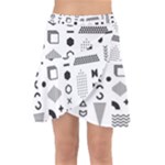 Pattern Hipster Abstract Form Geometric Line Variety Shapes Polkadots Fashion Style Seamless Wrap Front Skirt