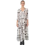 Pattern Hipster Abstract Form Geometric Line Variety Shapes Polkadots Fashion Style Seamless Button Up Boho Maxi Dress