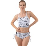 Pattern Hipster Abstract Form Geometric Line Variety Shapes Polkadots Fashion Style Seamless Mini Tank Bikini Set