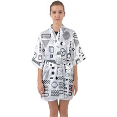 Half Sleeve Satin Kimono  