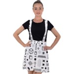 Pattern Hipster Abstract Form Geometric Line Variety Shapes Polkadots Fashion Style Seamless Velvet Suspender Skater Skirt