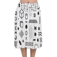 Velvet Flared Midi Skirt 