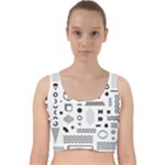 Pattern Hipster Abstract Form Geometric Line Variety Shapes Polkadots Fashion Style Seamless Velvet Racer Back Crop Top
