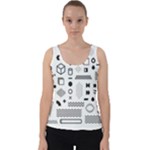 Pattern Hipster Abstract Form Geometric Line Variety Shapes Polkadots Fashion Style Seamless Velvet Tank Top